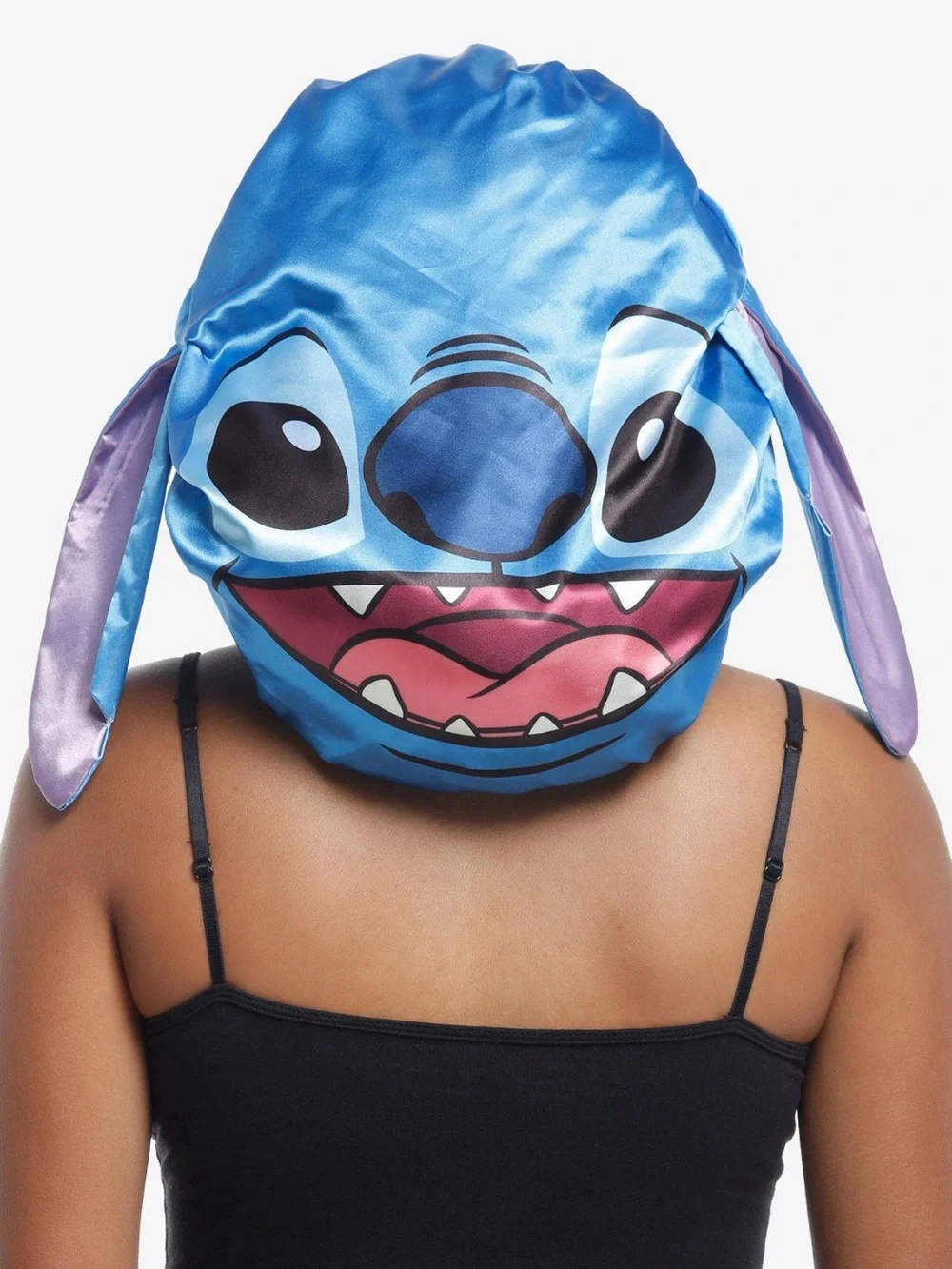 Disney Stitch satin bonnet  *breathable, silky texture.